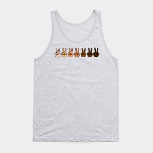 V Sign Hand Racial Equality Tank Top